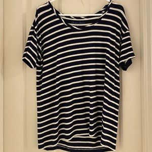 Navy and white stripped top